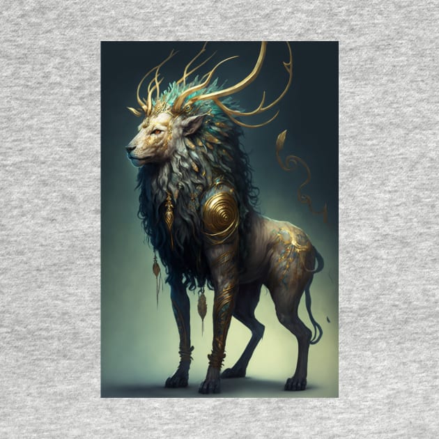 The Divine Chimera: A Fusion of Lion and Deer in One Mythical Being by styleandlife